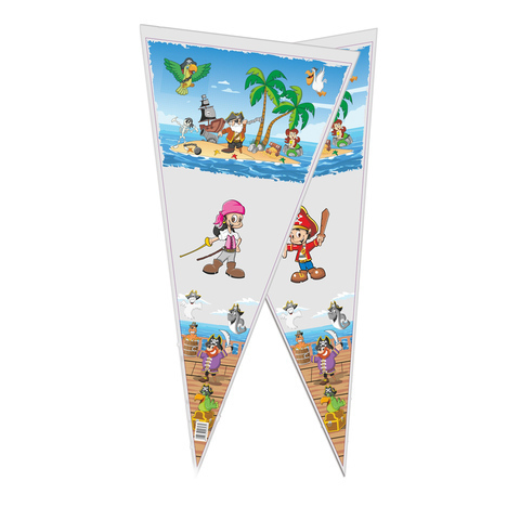 [8435038500062P] BOLSA CONO PIRATAS 30X60 100UD