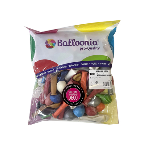 BOLSA 100 GLBS SURTIDOS METALIZADOS