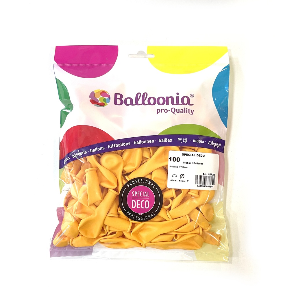 [8436540867841] BOLSA 100 GLOBOS 40CM AMARILLO