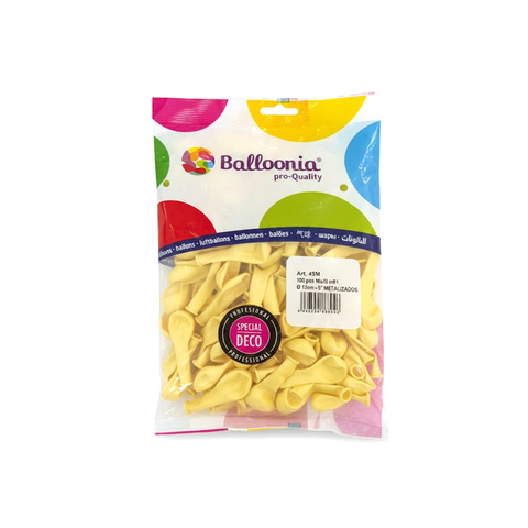 [8436540868046] BOLSA 100 GLOBOS 40CM MARFIL METALIZADO