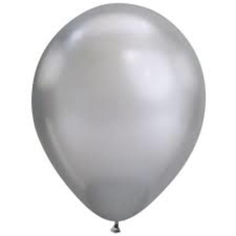 [8436540895370] BOLSA 25 GLOBOS 94CM PERIM PLATA BRILLAN