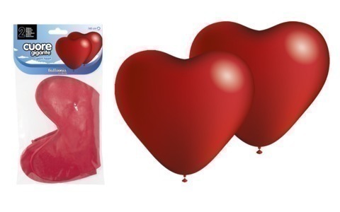 [8436540864406] BS 2GLOBOS 140CM ROJO CORAZON GIGANTE