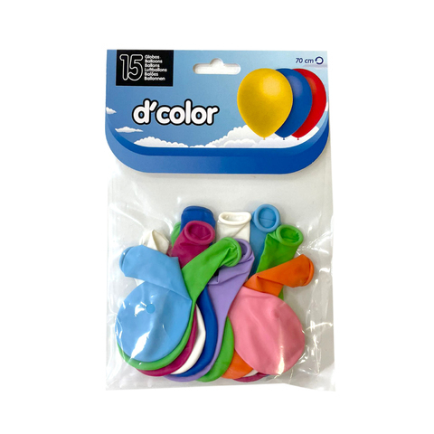 [8436540864352] B/SOLAPA 15 GLOBOS SURTIDOS 75CM