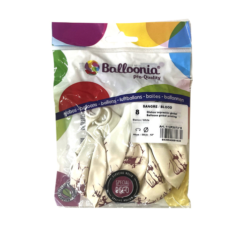 [8436540881632] B8 GLOBOS 95CM BLANCO SANGRE CJ12