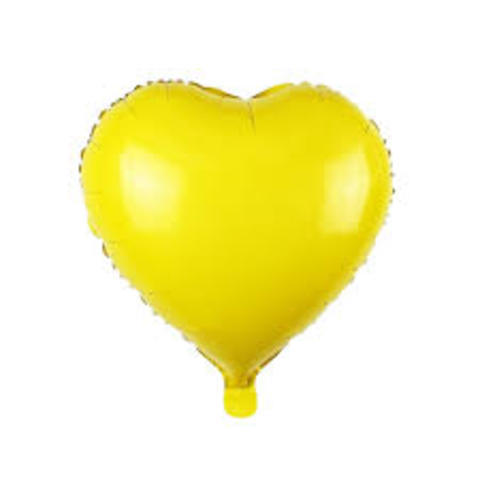 GLOBO FOIL 18 PULGADAS CORAZON AMARILLO