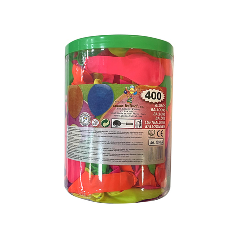 GLOBOS FLUORESCENTES 24 CM TARRO 400 UD