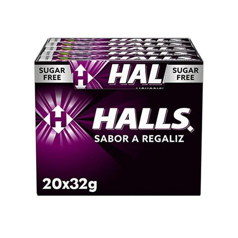 HALLS S/A LIQUORICE 32GR C20